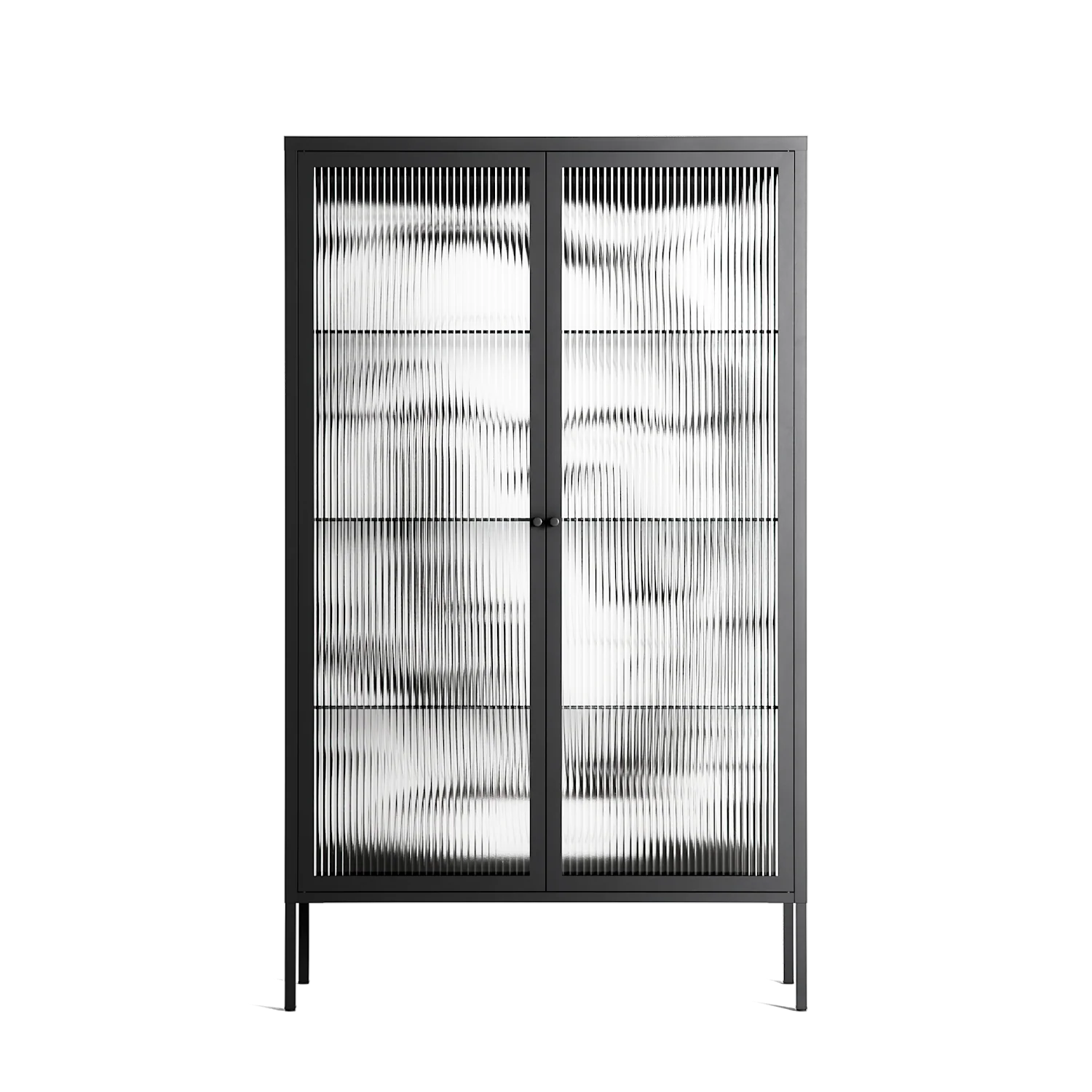 White Potted Plant - Cabinet - Konrad Blaszczyk - Antracite - Reeded glass