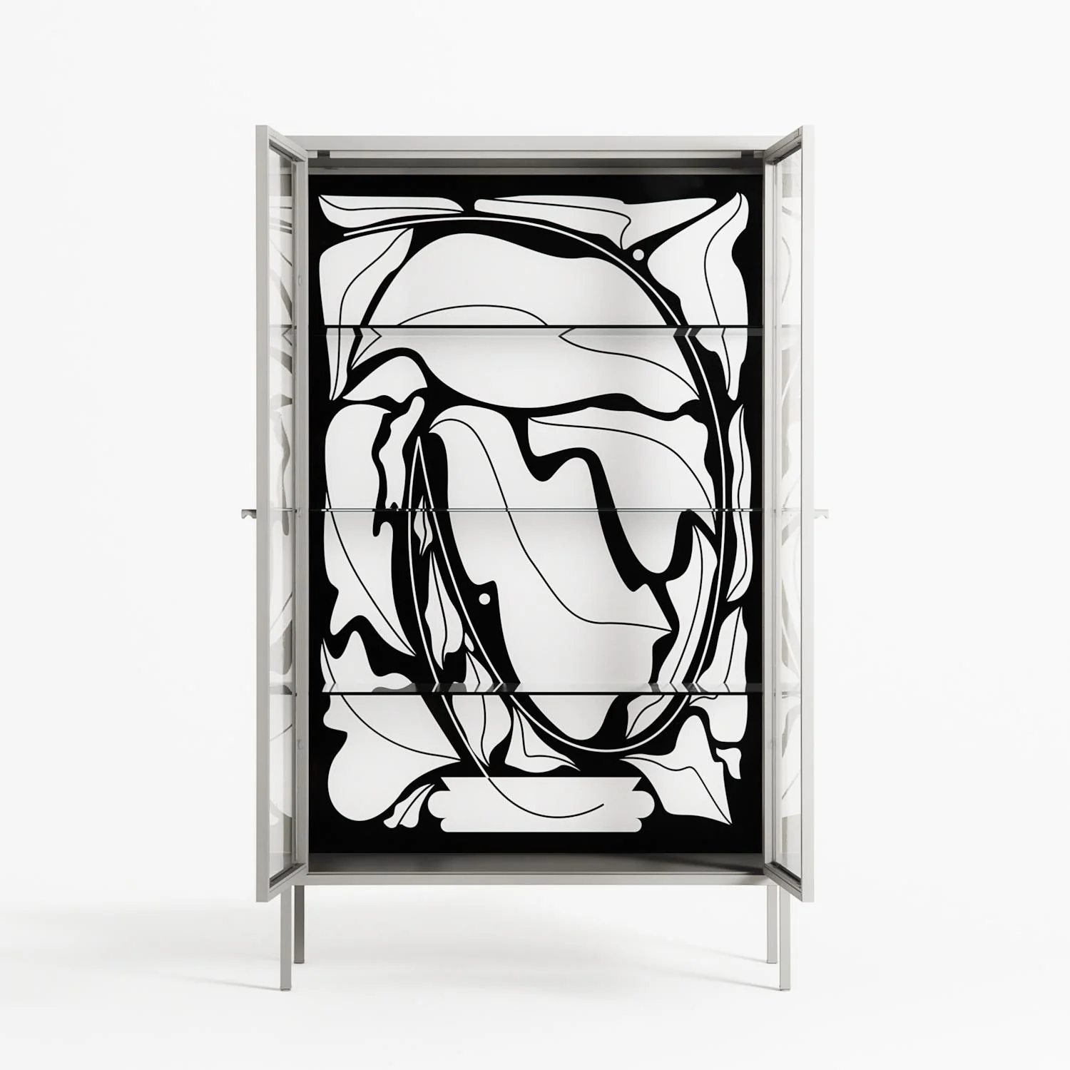 White Potted Plant - Cabinet - Konrad Blaszczyk - Chalk - Clear glass - Image 3