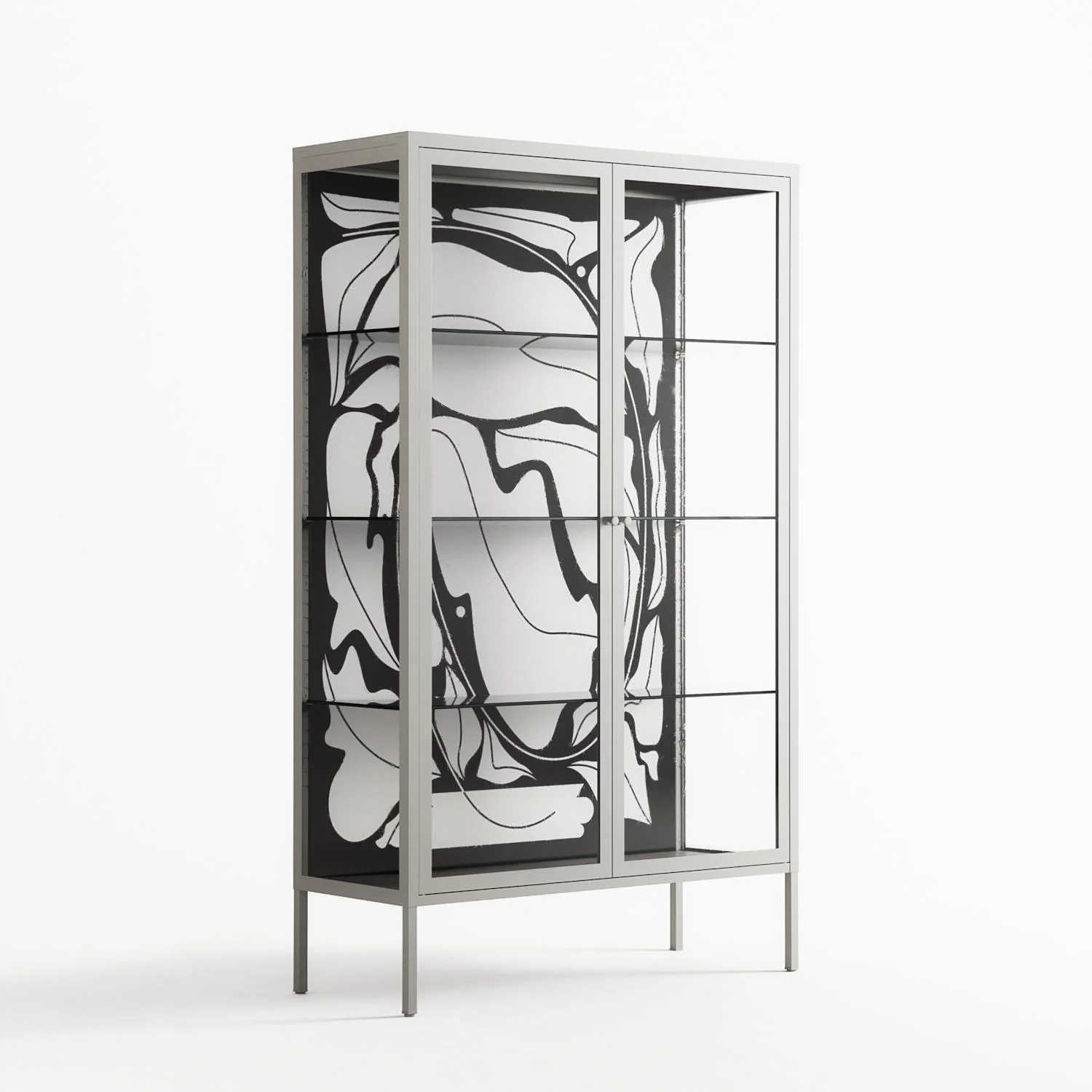 White Potted Plant - Cabinet - Konrad Blaszczyk - Chalk - Clear glass - Image 4