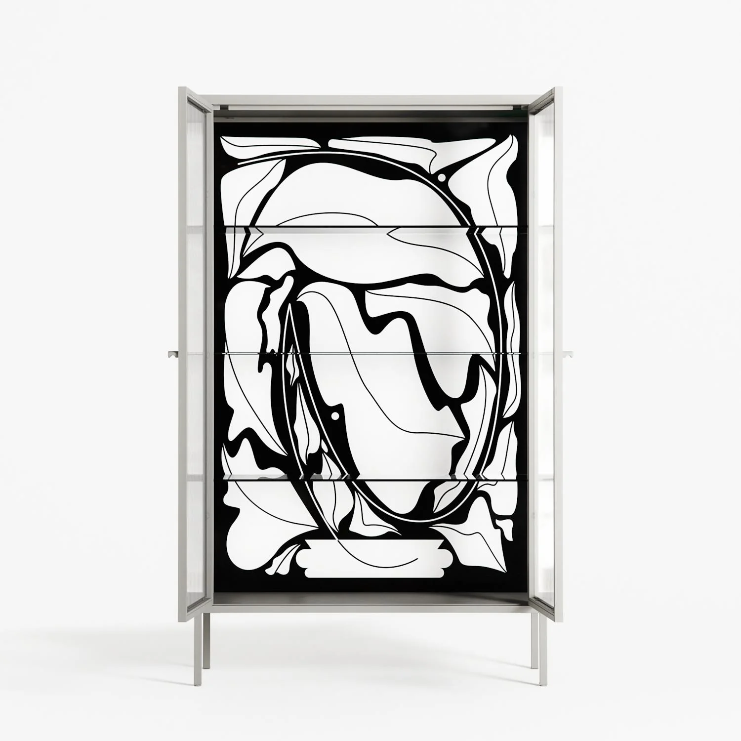 White Potted Plant - Cabinet - Konrad Blaszczyk - Chalk - Reeded glass - Image 3