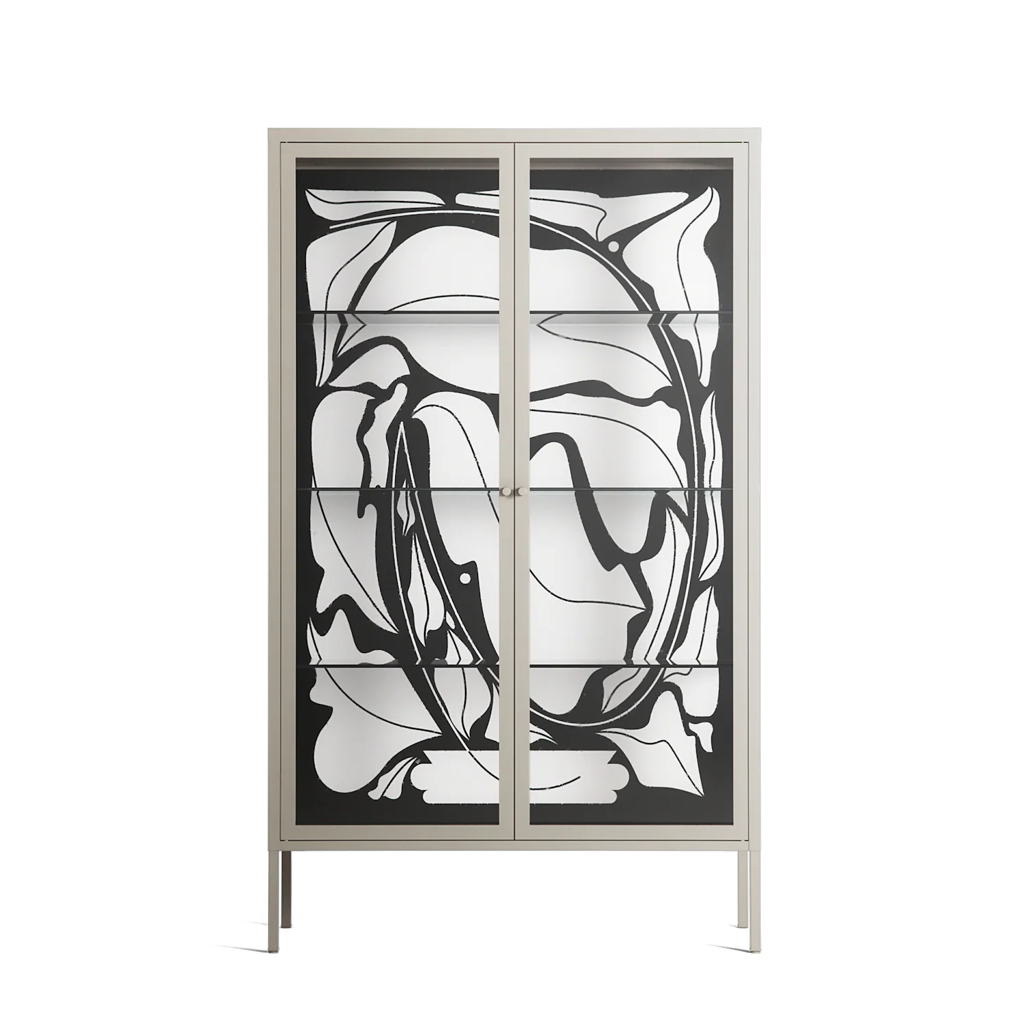 White Potted Plant - Cabinet - Konrad Blaszczyk - Pebble - Clear glass