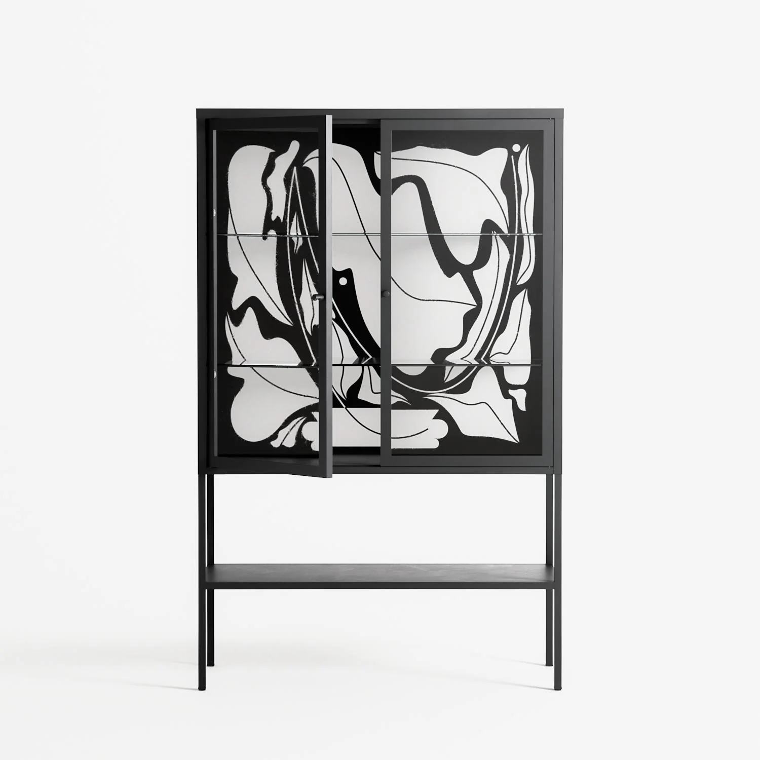 White Potted Plant - Loft Cabinet - Konrad Blaszczyk - Antracite - Clear glass - Image 2
