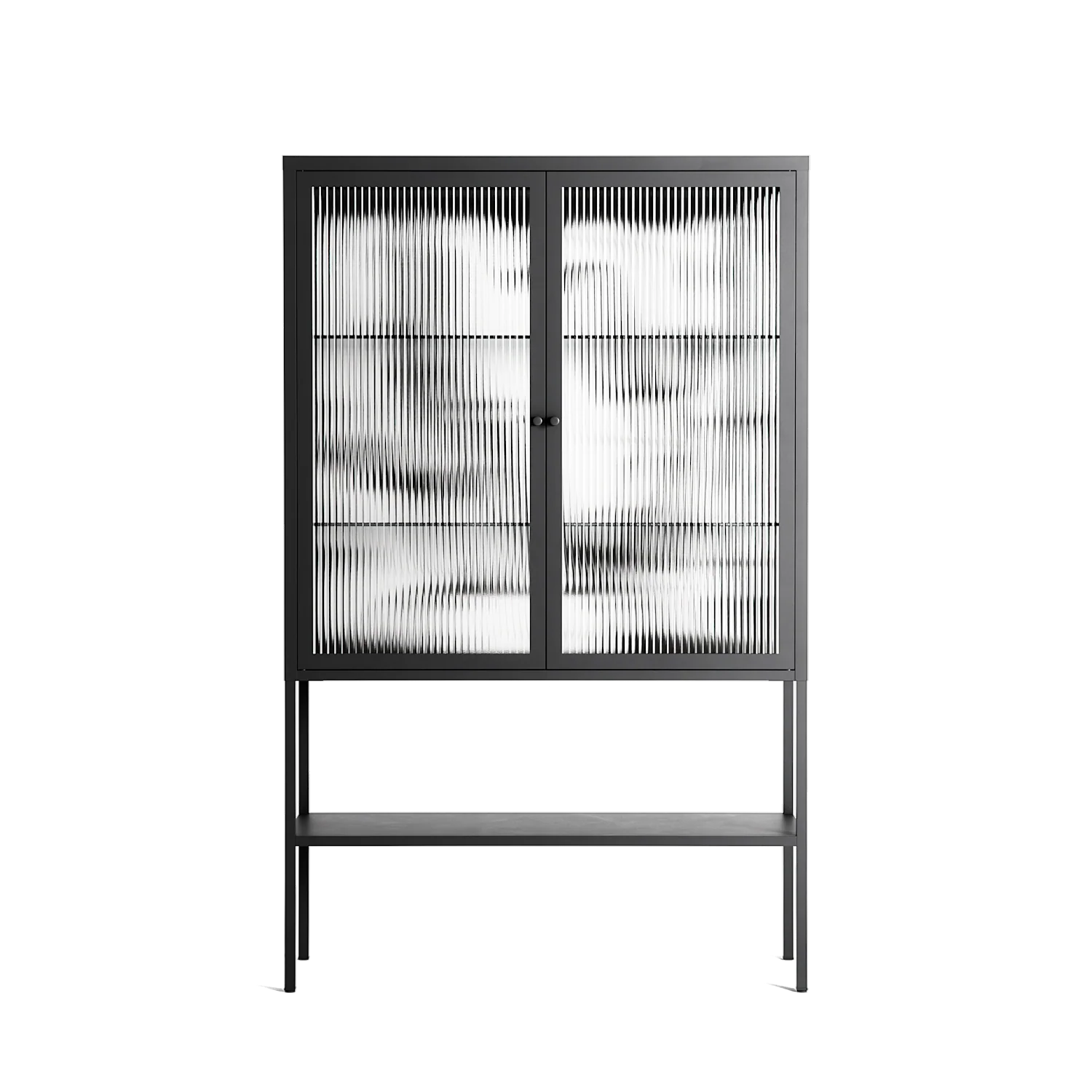 White Potted Plant - Loft Cabinet - Konrad Blaszczyk - Antracite - Reeded glass