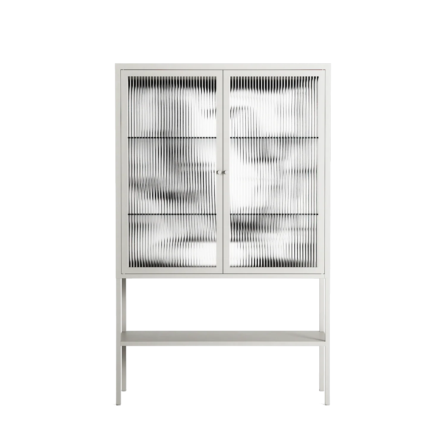White Potted Plant - Loft Cabinet - Konrad Blaszczyk - Chalk - Reeded glass