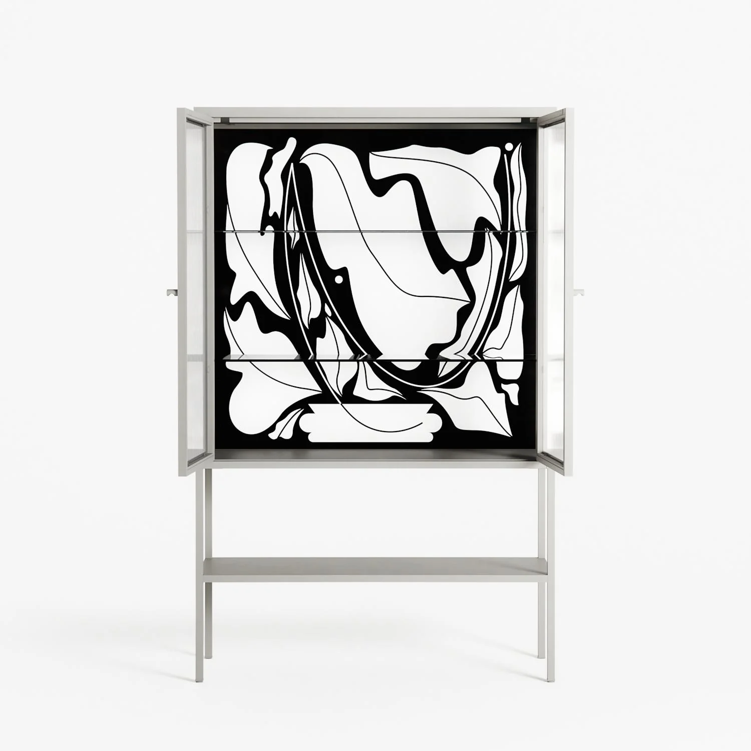 White Potted Plant - Loft Cabinet - Konrad Blaszczyk - Chalk - Reeded glass - Image 3