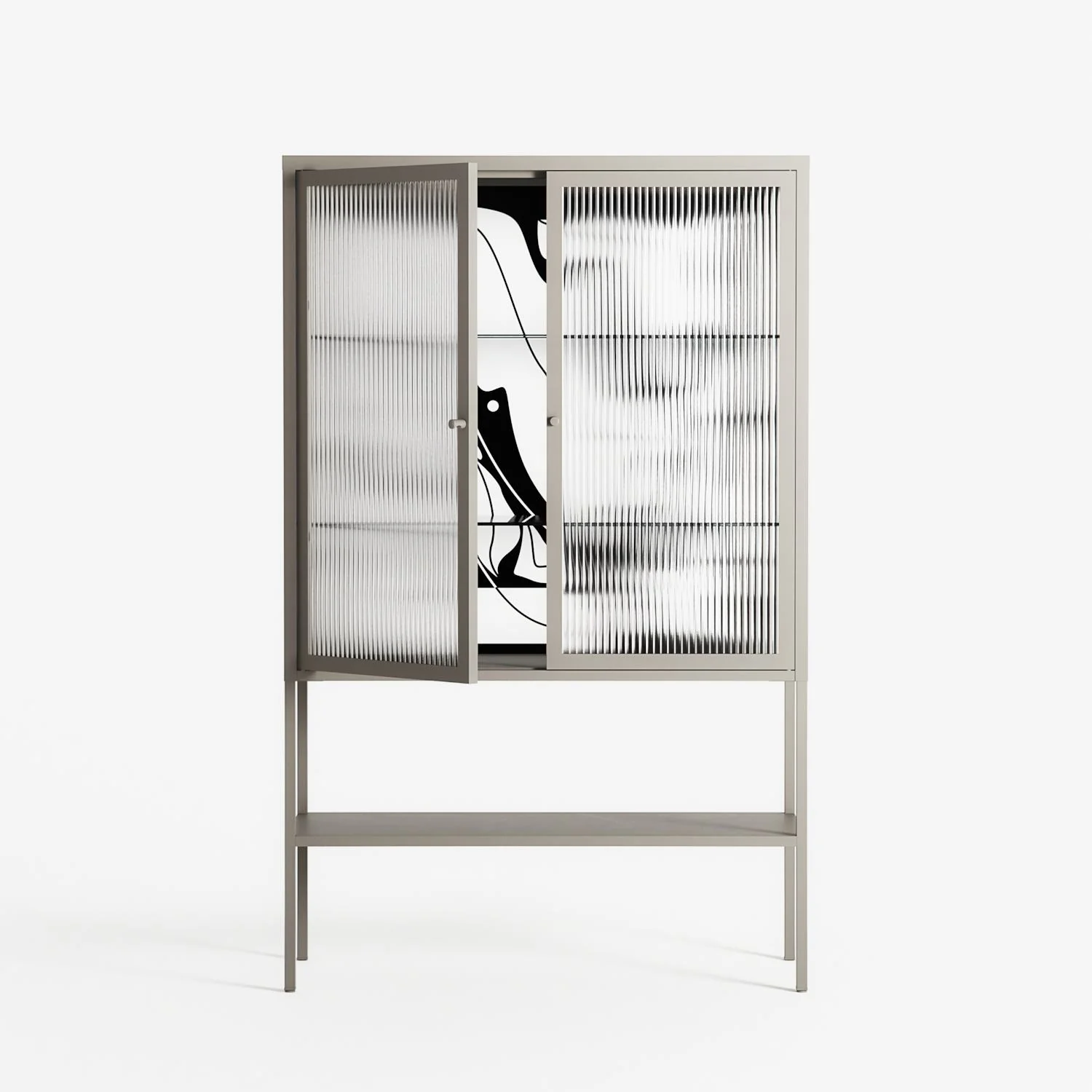White Potted Plant - Loft Cabinet - Konrad Blaszczyk - Pebble - Reeded glass - Image 2