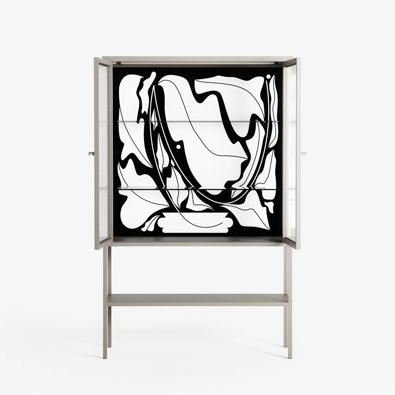 White Potted Plant - Loft Cabinet - Konrad Blaszczyk - Pebble - Reeded glass - Image 3