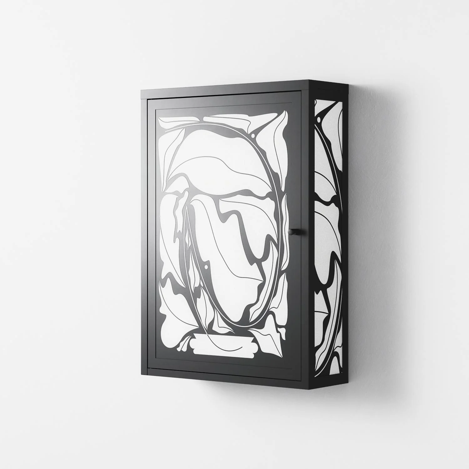 White Potted Plant - Wall Cabinet - Konrad Blaszczyk - Antracite - Overlay Metal - Image 2