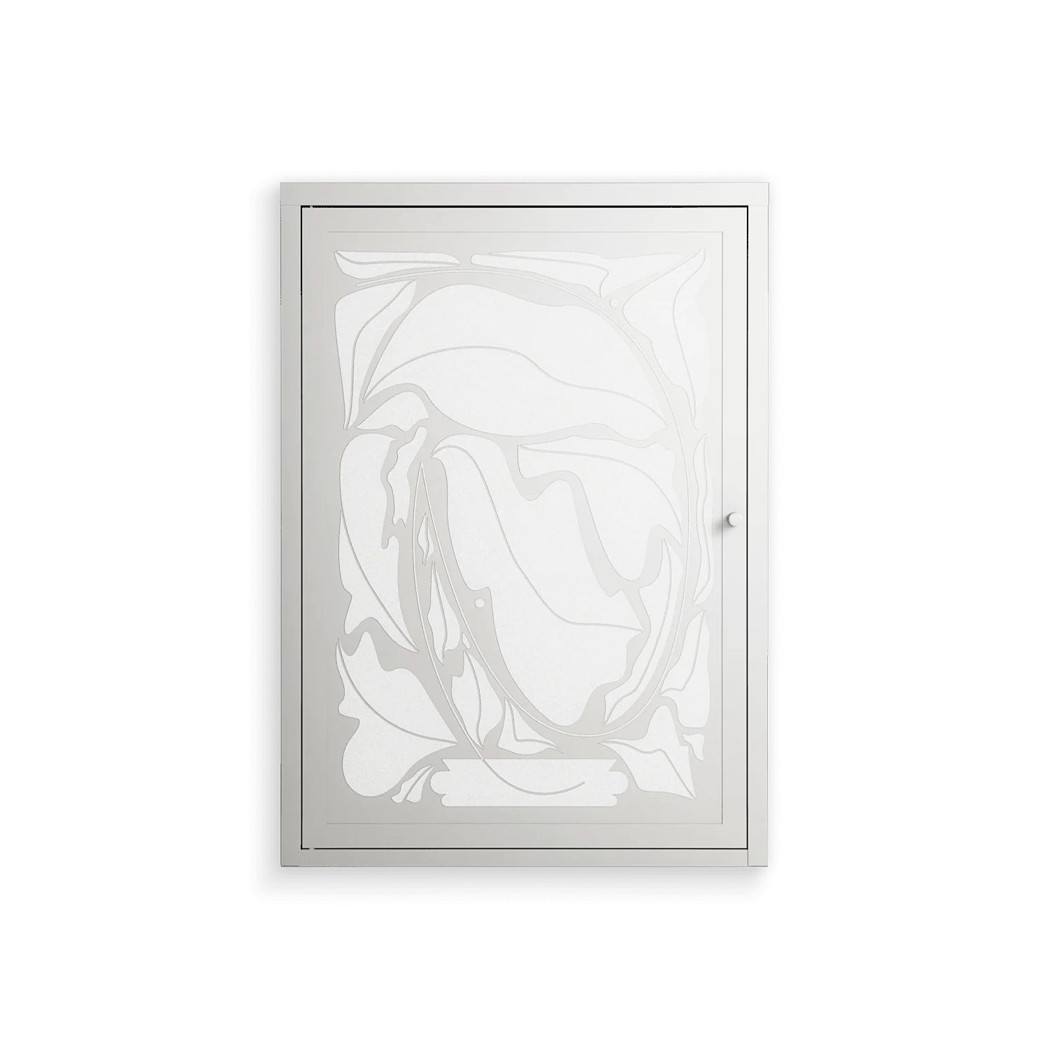 White Potted Plant - Wall Cabinet - Konrad Blaszczyk - Chalk - Overlay Metal