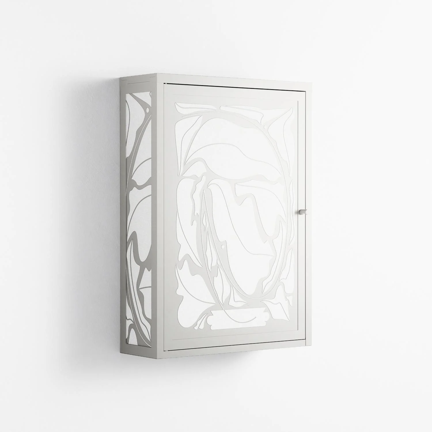 White Potted Plant - Wall Cabinet - Konrad Blaszczyk - Chalk - Overlay Metal - Image 4