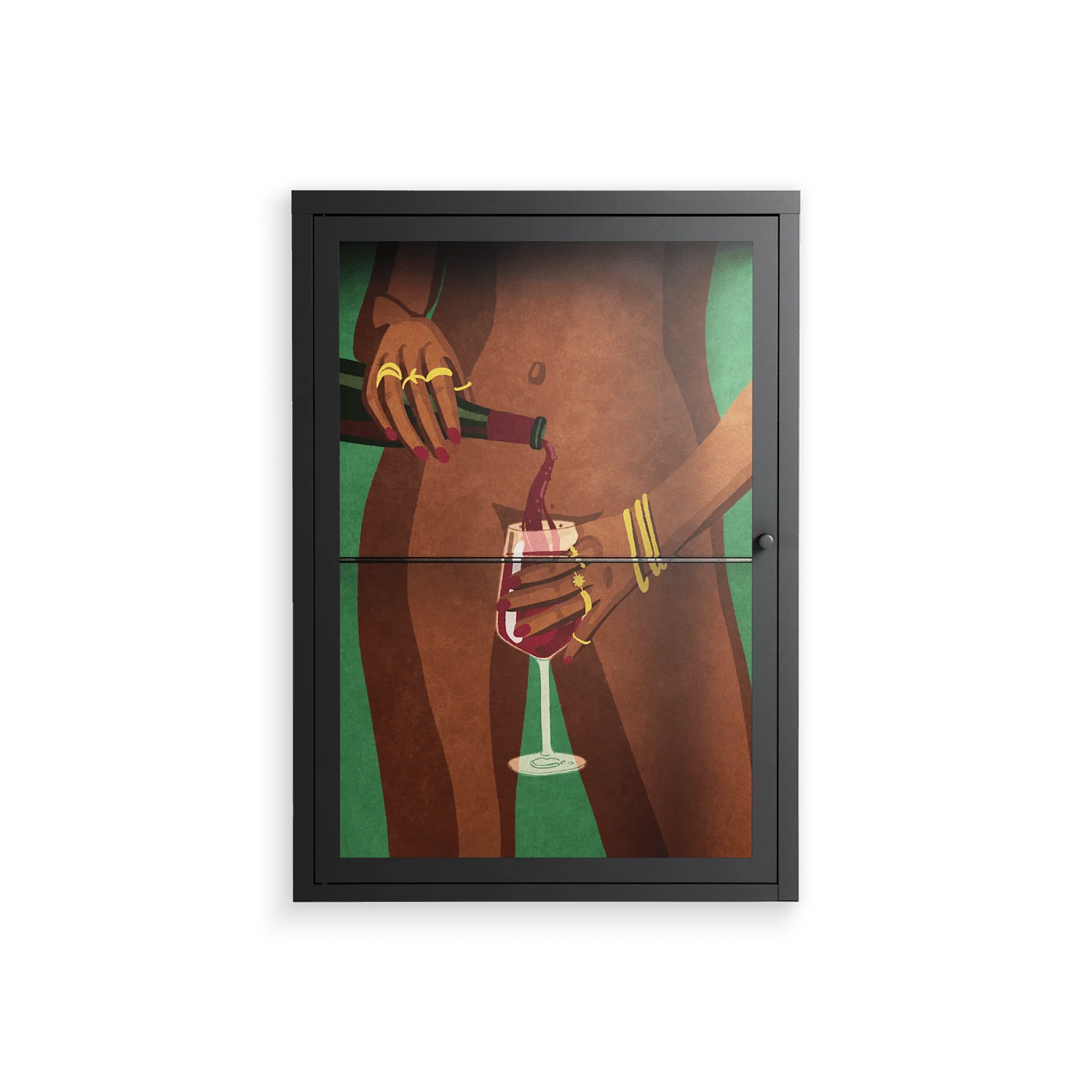 Wine and Me - Wall Cabinet - Raissa Oltmanns - Antracite - Clear glass
