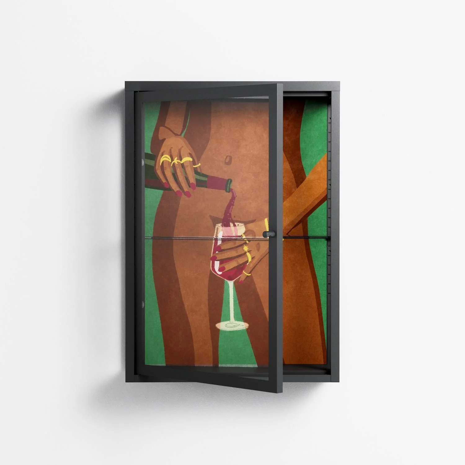 Wine and Me - Wall Cabinet - Raissa Oltmanns - Antracite - Clear glass - Image 2