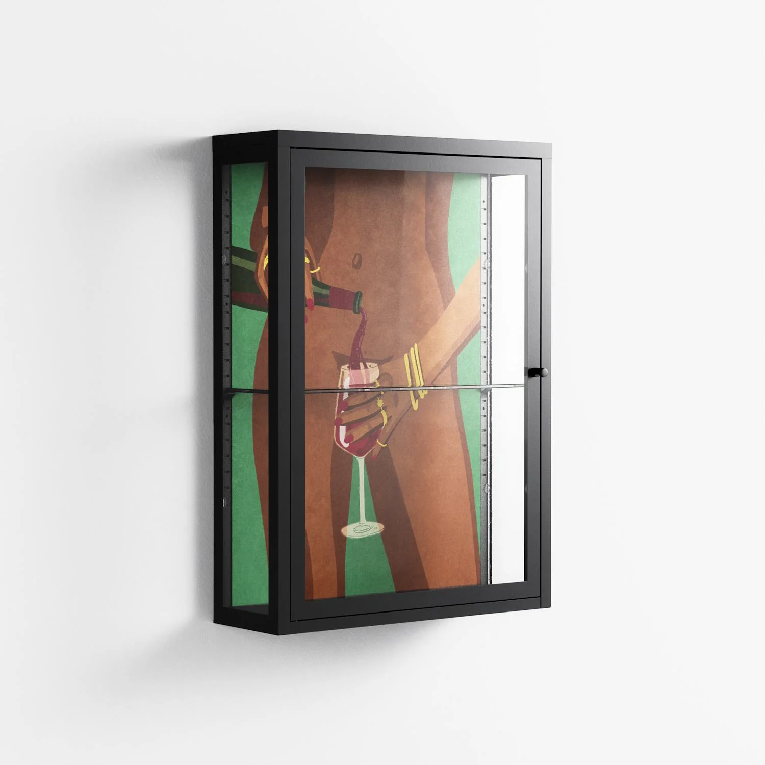 Wine and Me - Wall Cabinet - Raissa Oltmanns - Antracite - Clear glass - Image 4