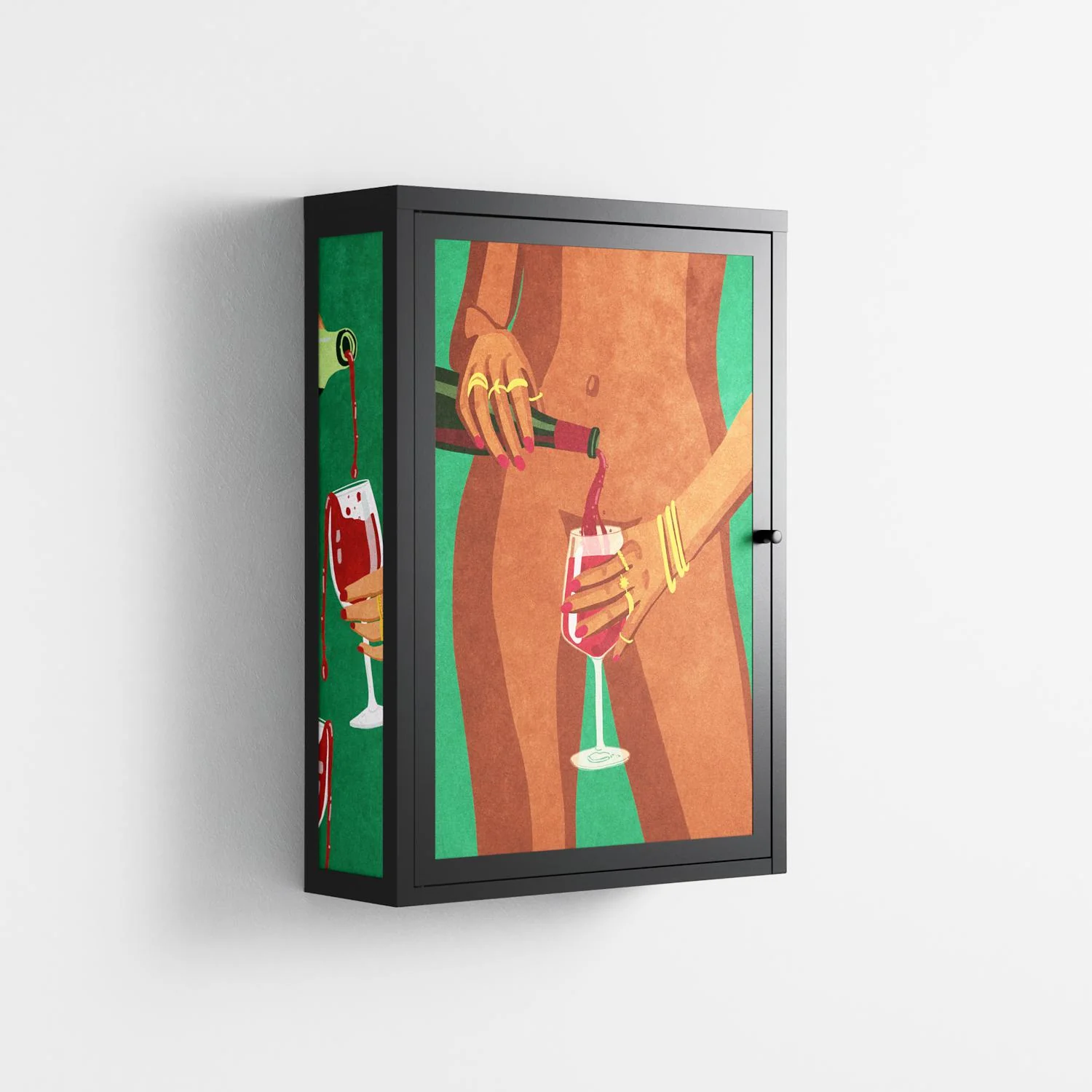 Wine And Me - Wall Cabinet - Raissa Oltmanns - Antracite - Overlay Metal - Image 4