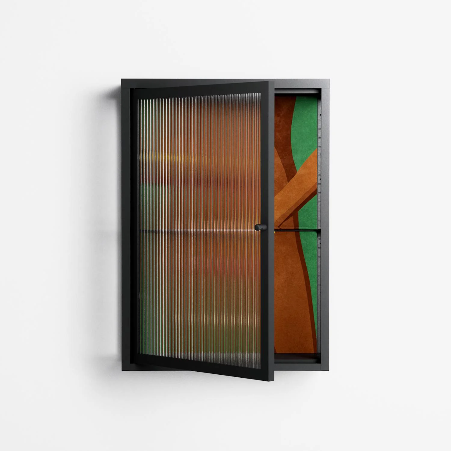 Wine and Me - Wall Cabinet - Raissa Oltmanns - Antracite - Reeded glass - Image 2