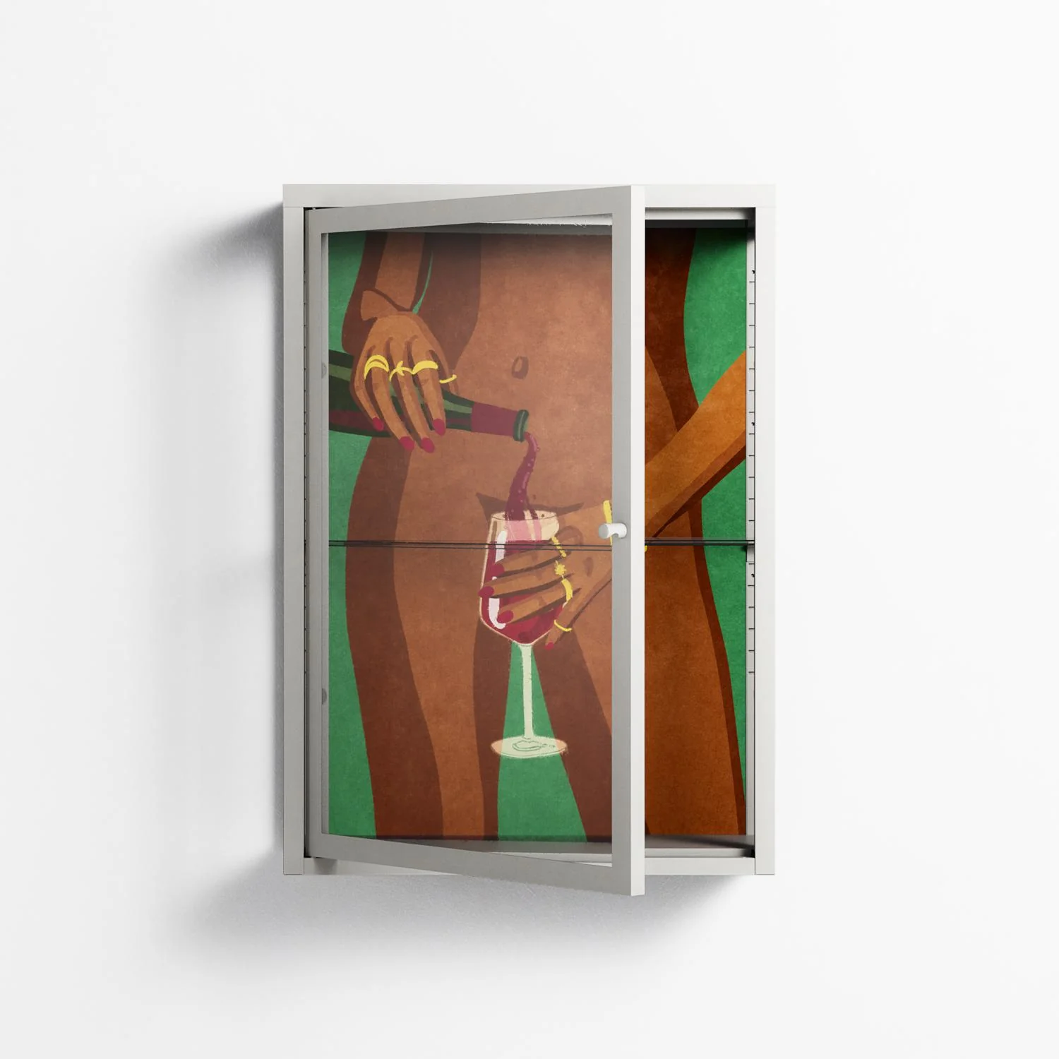 Wine and Me - Wall Cabinet - Raissa Oltmanns - Chalk - Clear glass - Image 2