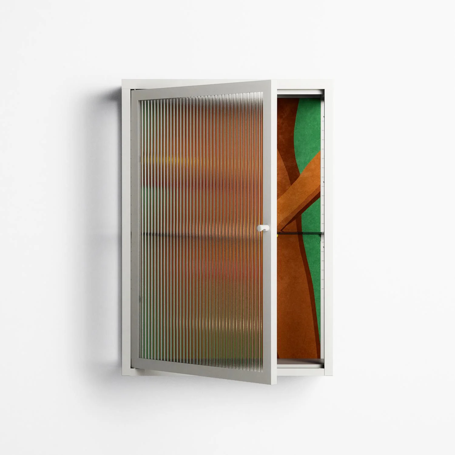 Wine and Me - Wall Cabinet - Raissa Oltmanns - Chalk - Reeded glass - Image 2