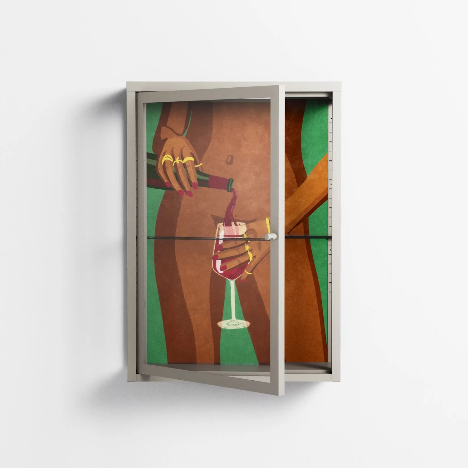 Wine and Me - Wall Cabinet - Raissa Oltmanns - Pebble - Clear glass - Image 2