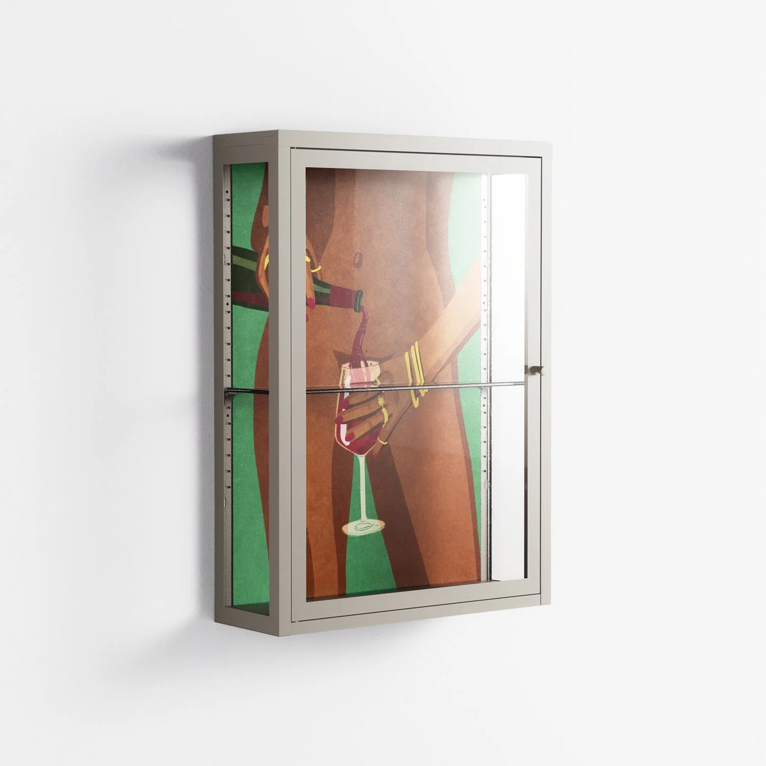 Wine and Me - Wall Cabinet - Raissa Oltmanns - Pebble - Clear glass - Image 4
