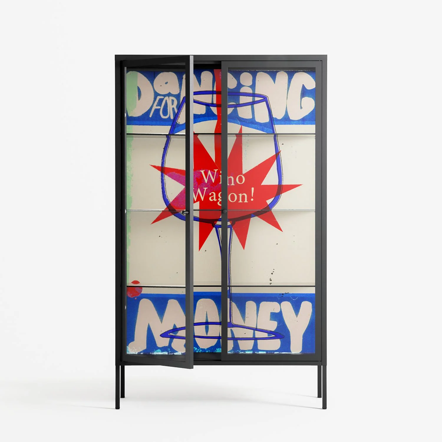 Wino Wagon - Cabinet - Ciara Wade - Antracite - Clear glass - Image 2