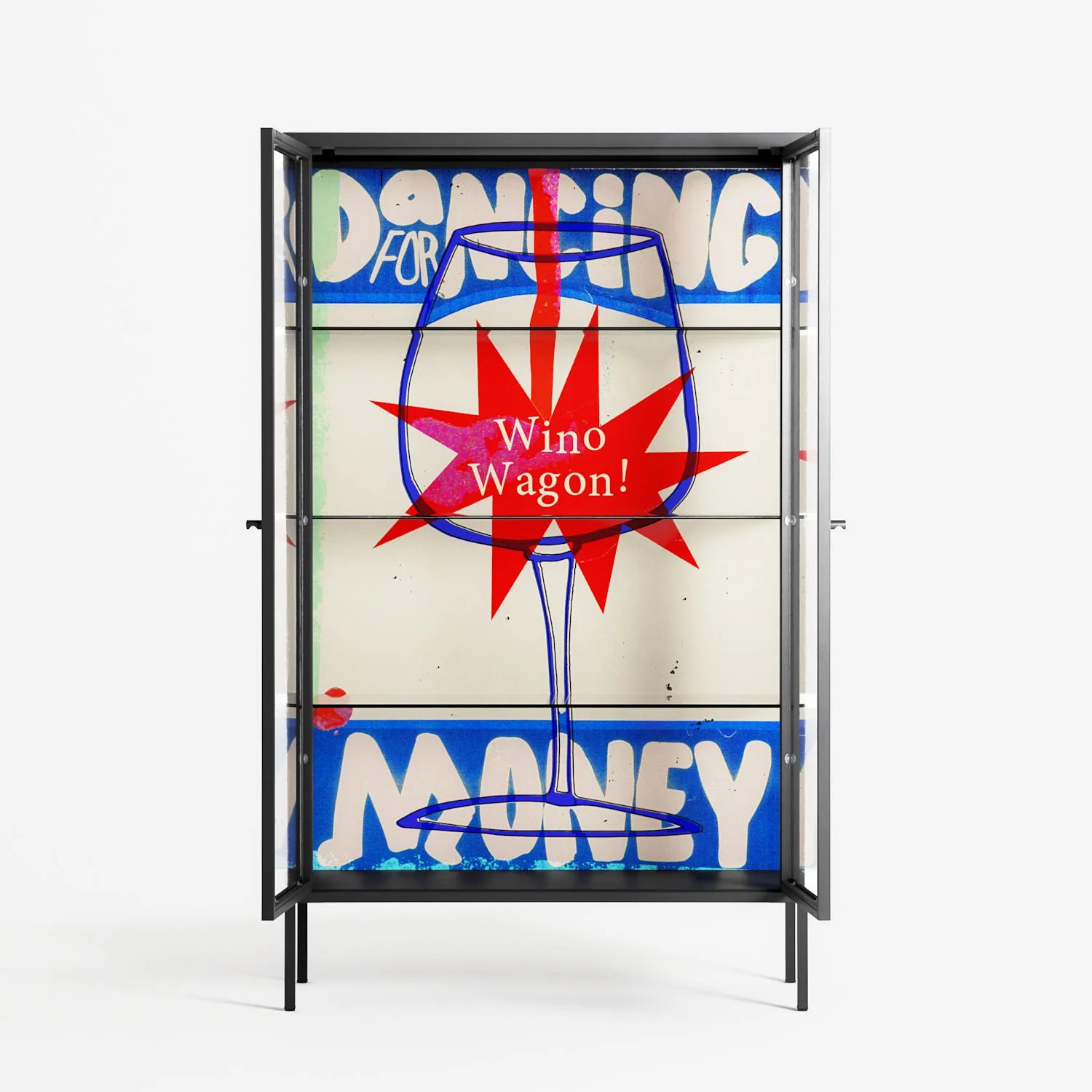 Wino Wagon - Cabinet - Ciara Wade - Antracite - Clear glass - Image 3