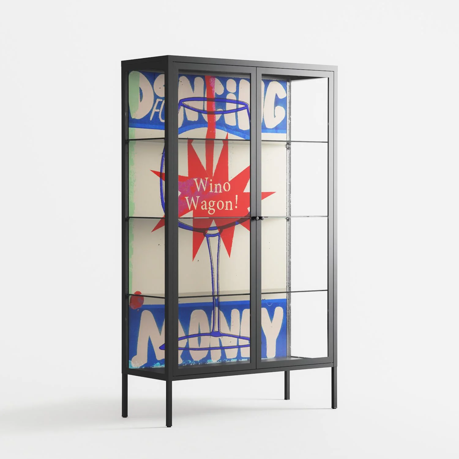 Wino Wagon - Cabinet - Ciara Wade - Antracite - Clear glass - Image 4