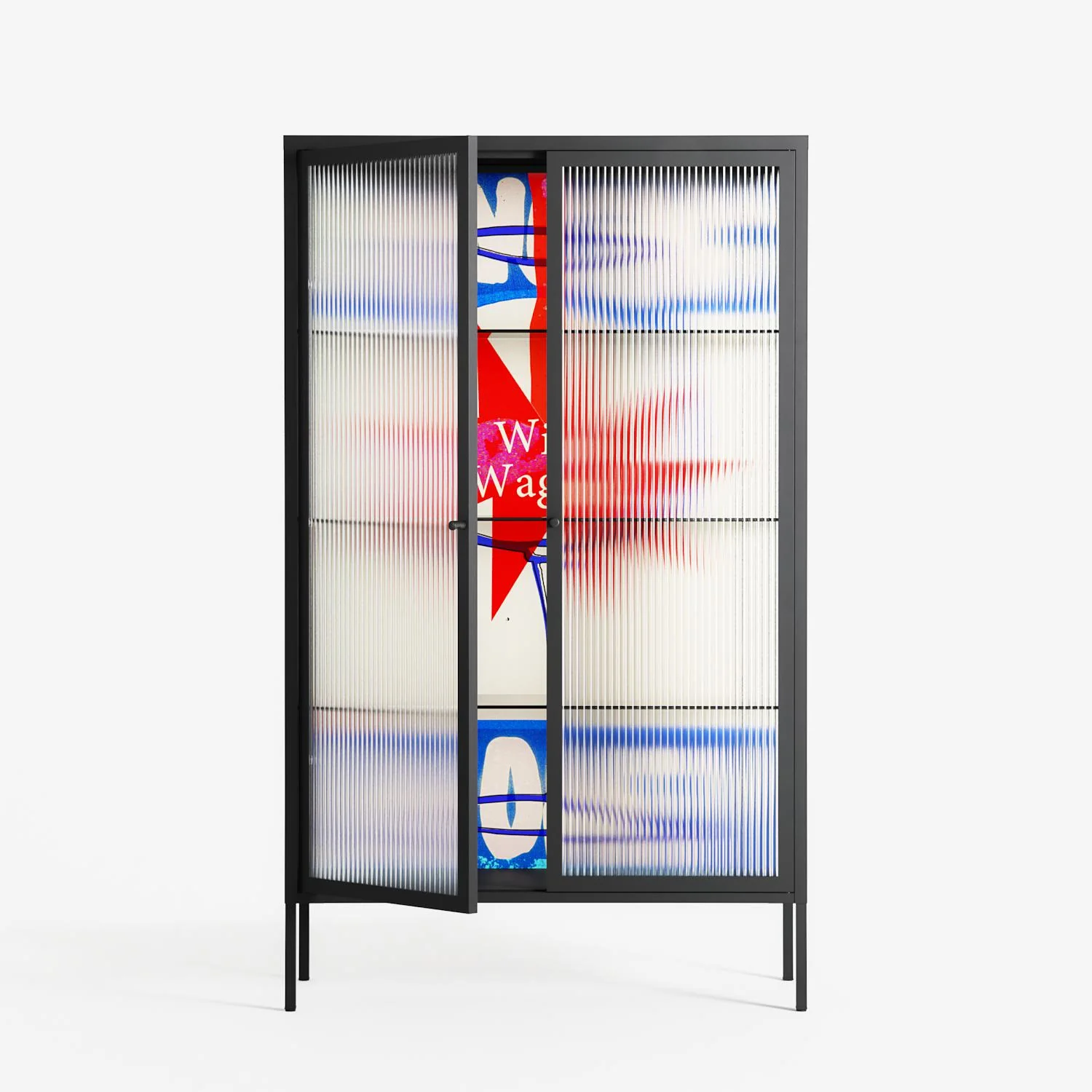 Wino Wagon - Cabinet - Ciara Wade - Antracite - Reeded glass - Image 2