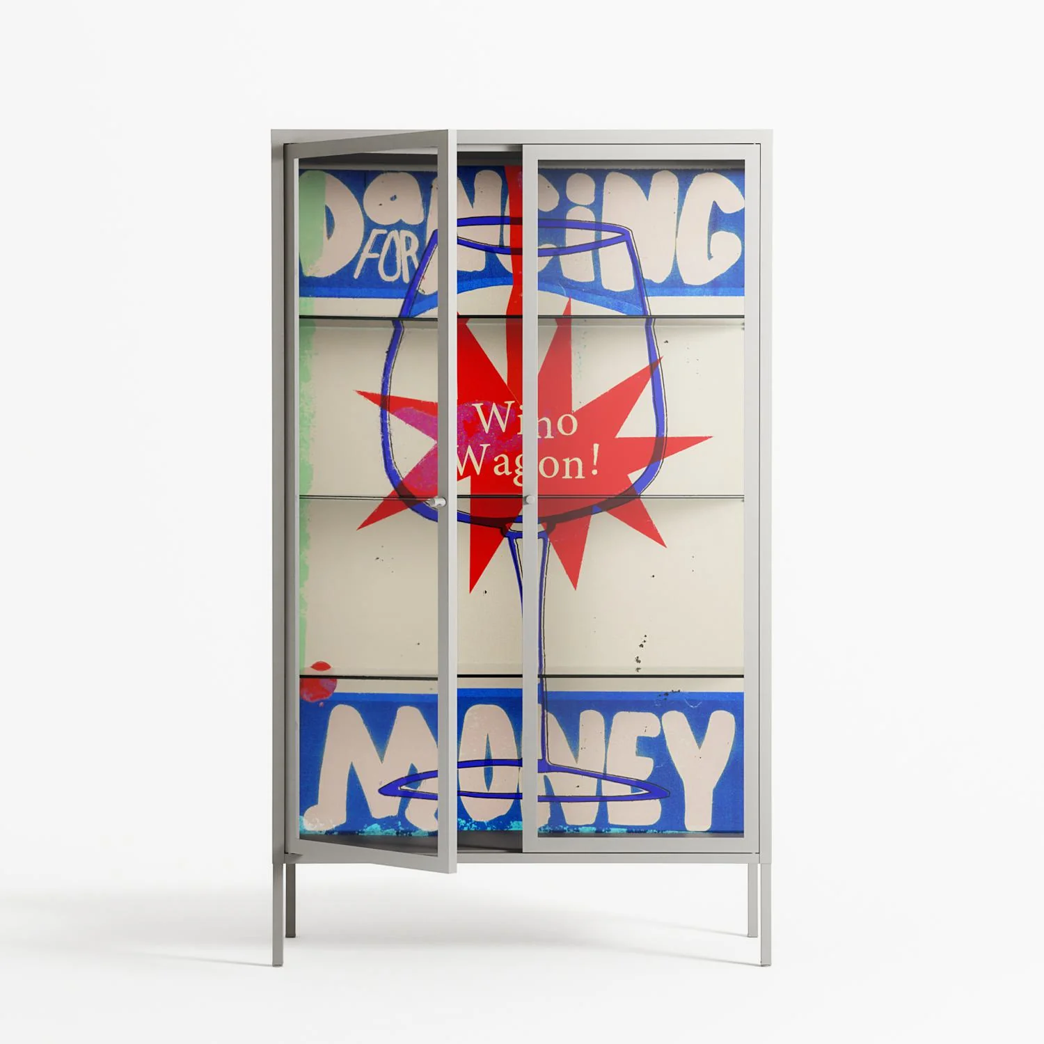 Wino Wagon - Cabinet - Ciara Wade - Chalk - Clear glass - Image 2