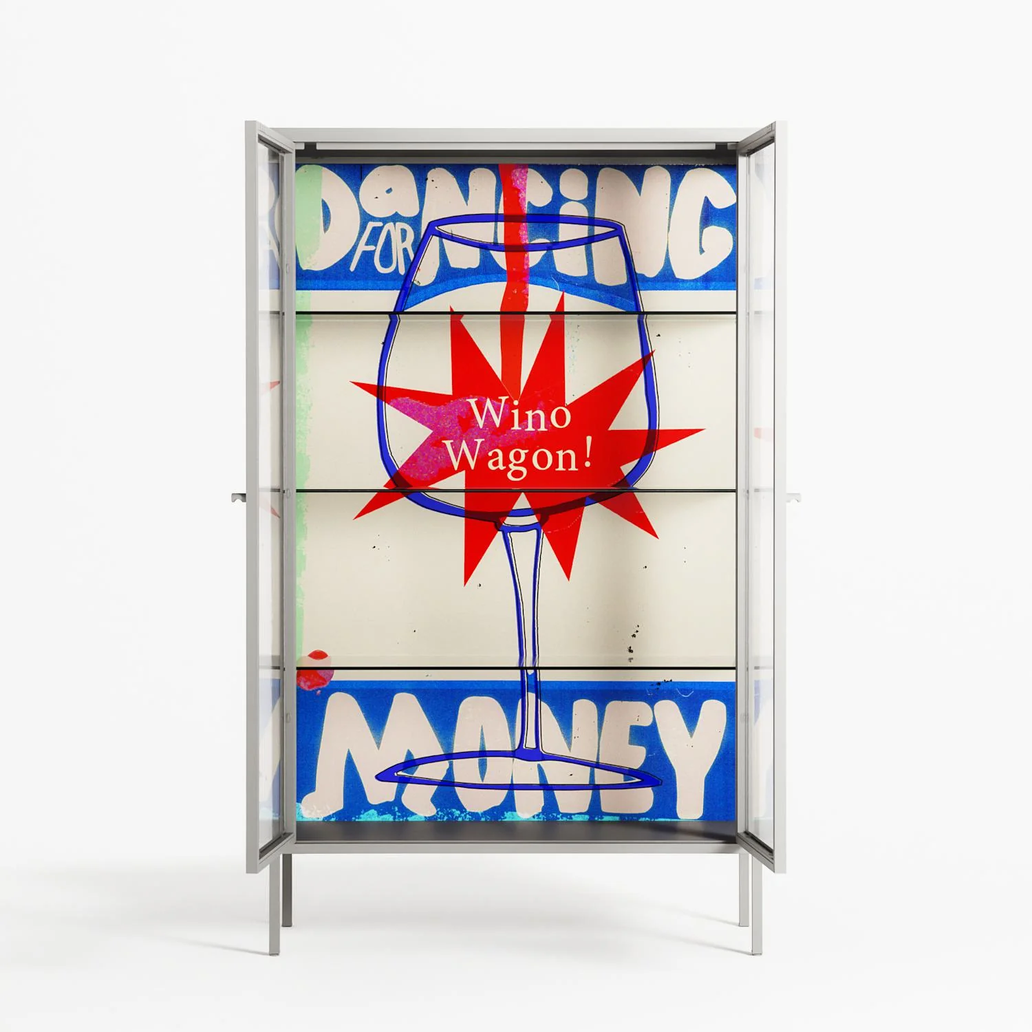 Wino Wagon - Cabinet - Ciara Wade - Chalk - Clear glass - Image 3