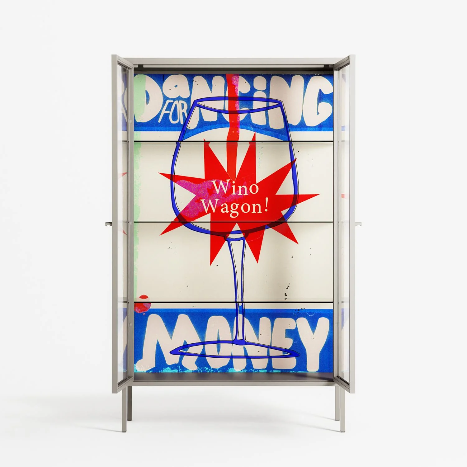 Wino Wagon - Cabinet - Ciara Wade - Pebble - Clear glass - Image 3