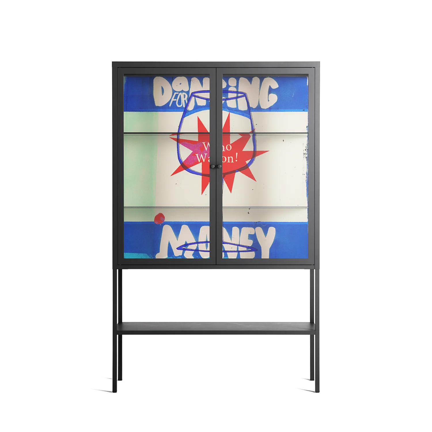 Wino Wagon - Loft Cabinet - Ciara Wade - Antracite - Clear glass