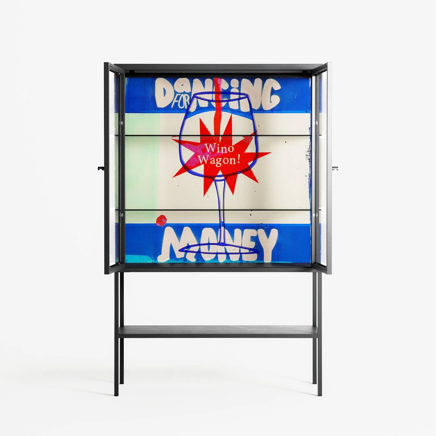 Wino Wagon - Loft Cabinet - Ciara Wade - Antracite - Clear glass - Image 3