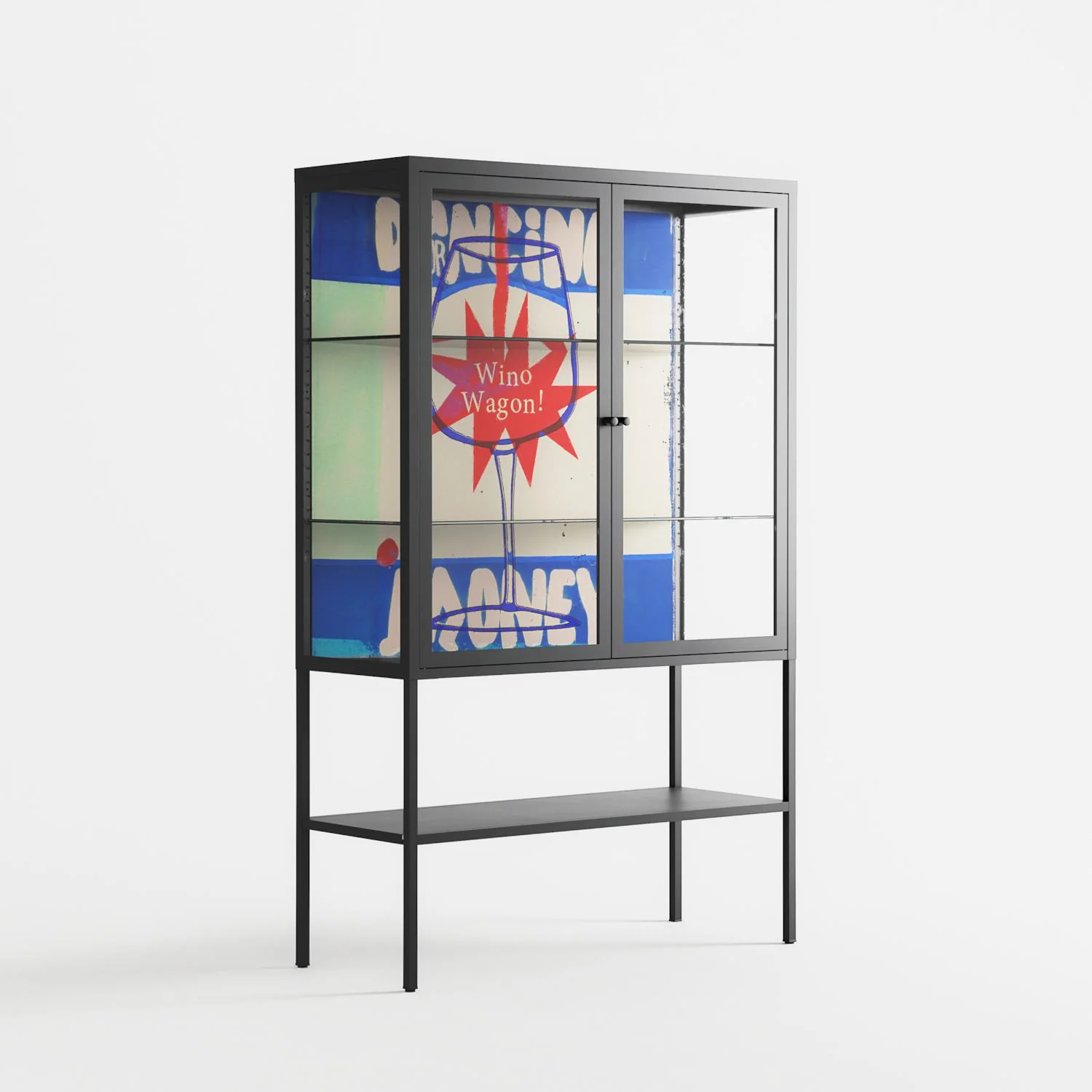 Wino Wagon - Loft Cabinet - Ciara Wade - Antracite - Clear glass - Image 4