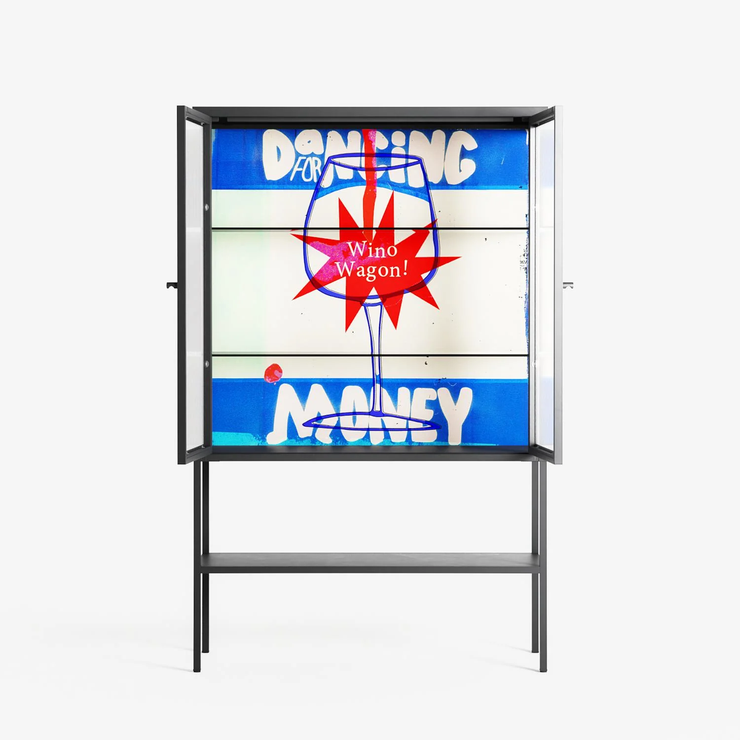Wino Wagon - Loft Cabinet - Ciara Wade - Antracite - Reeded glass - Image 3