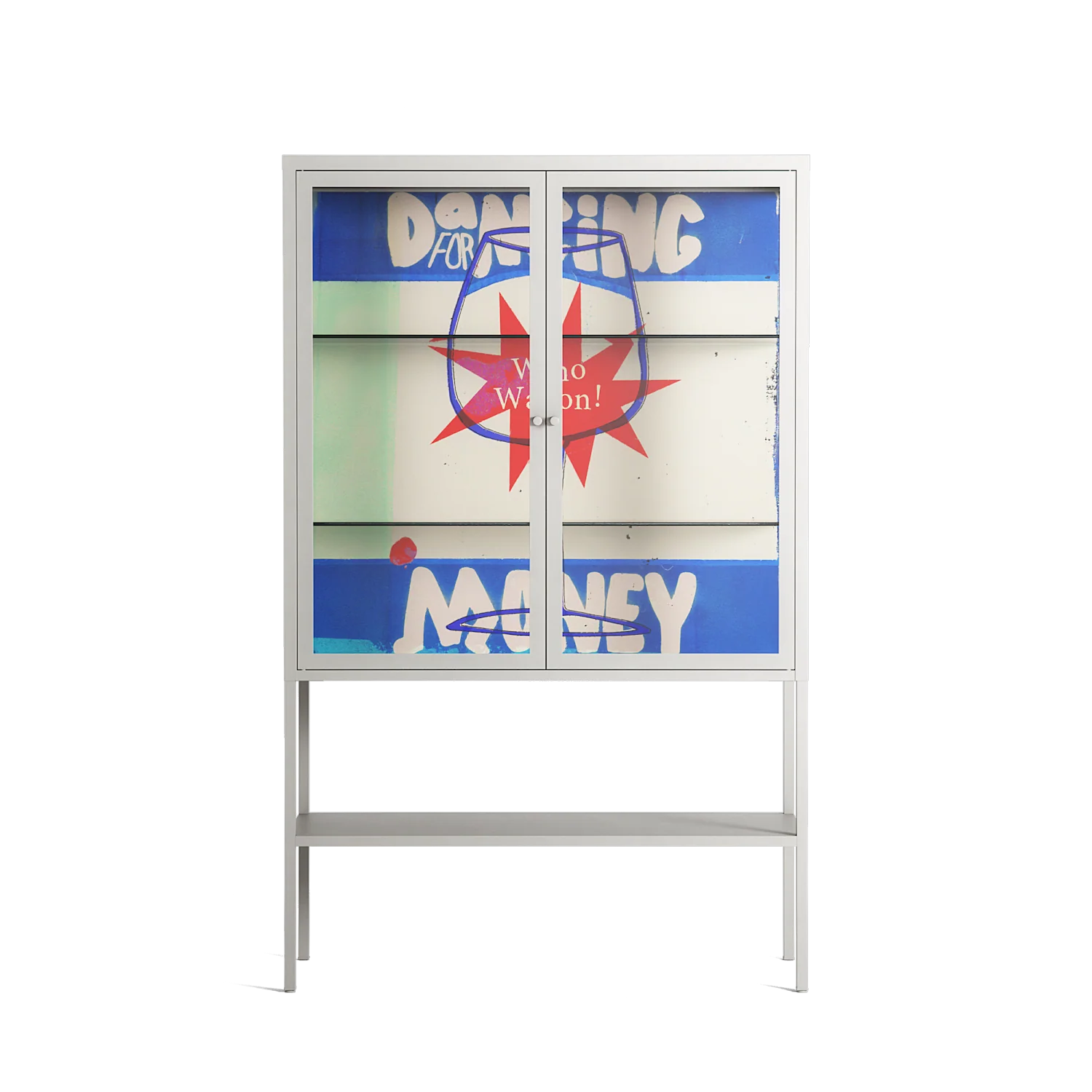 Wino Wagon - Loft Cabinet - Ciara Wade - Chalk - Clear glass
