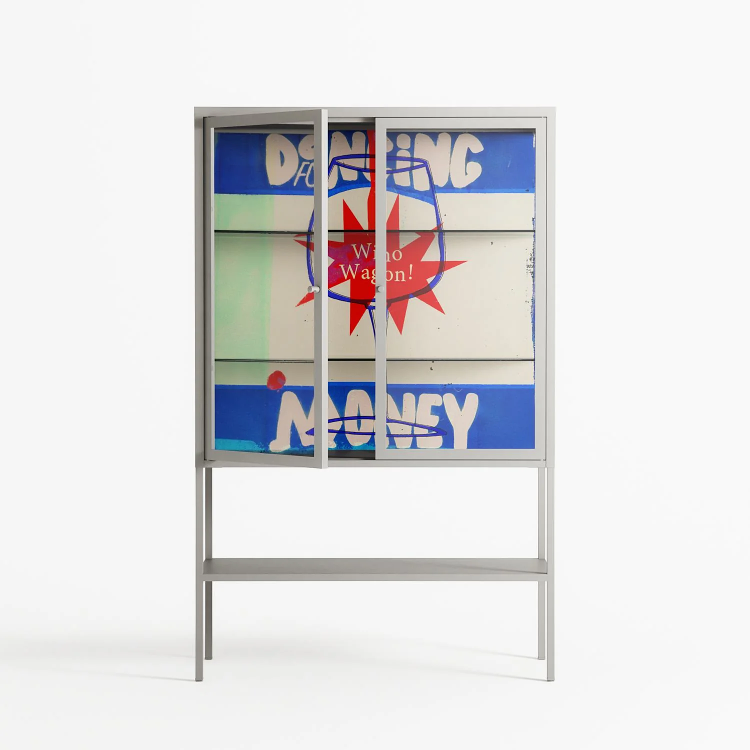 Wino Wagon - Loft Cabinet - Ciara Wade - Chalk - Clear glass - Image 2