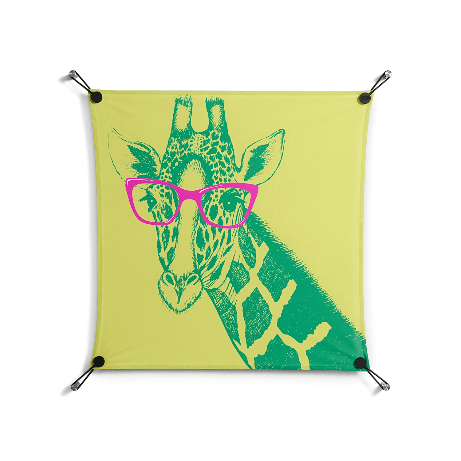 Wise Giraffe - Work On Wall - Amy Suther - Black - 70 x 70 cm