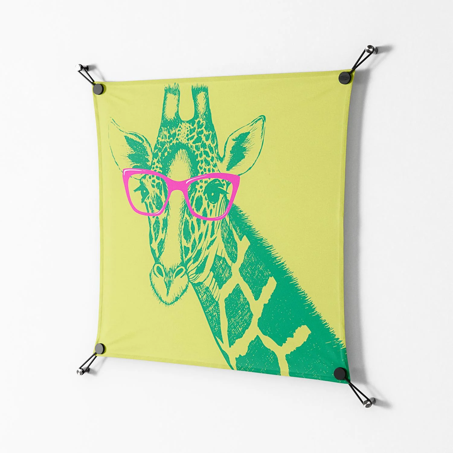 Wise Giraffe - Work On Wall - Amy Suther - Black - 70 x 70 cm - Image 2