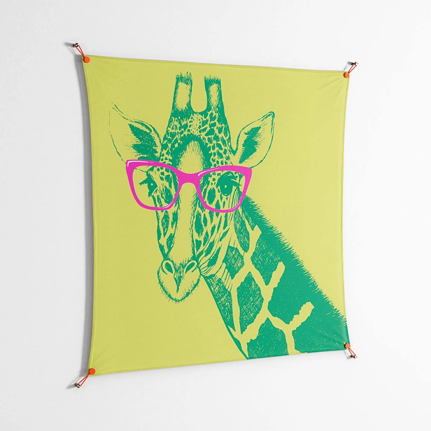 Wise Giraffe - Work On Wall - Amy Suther - Orange - 140 x 140 cm - Image 2