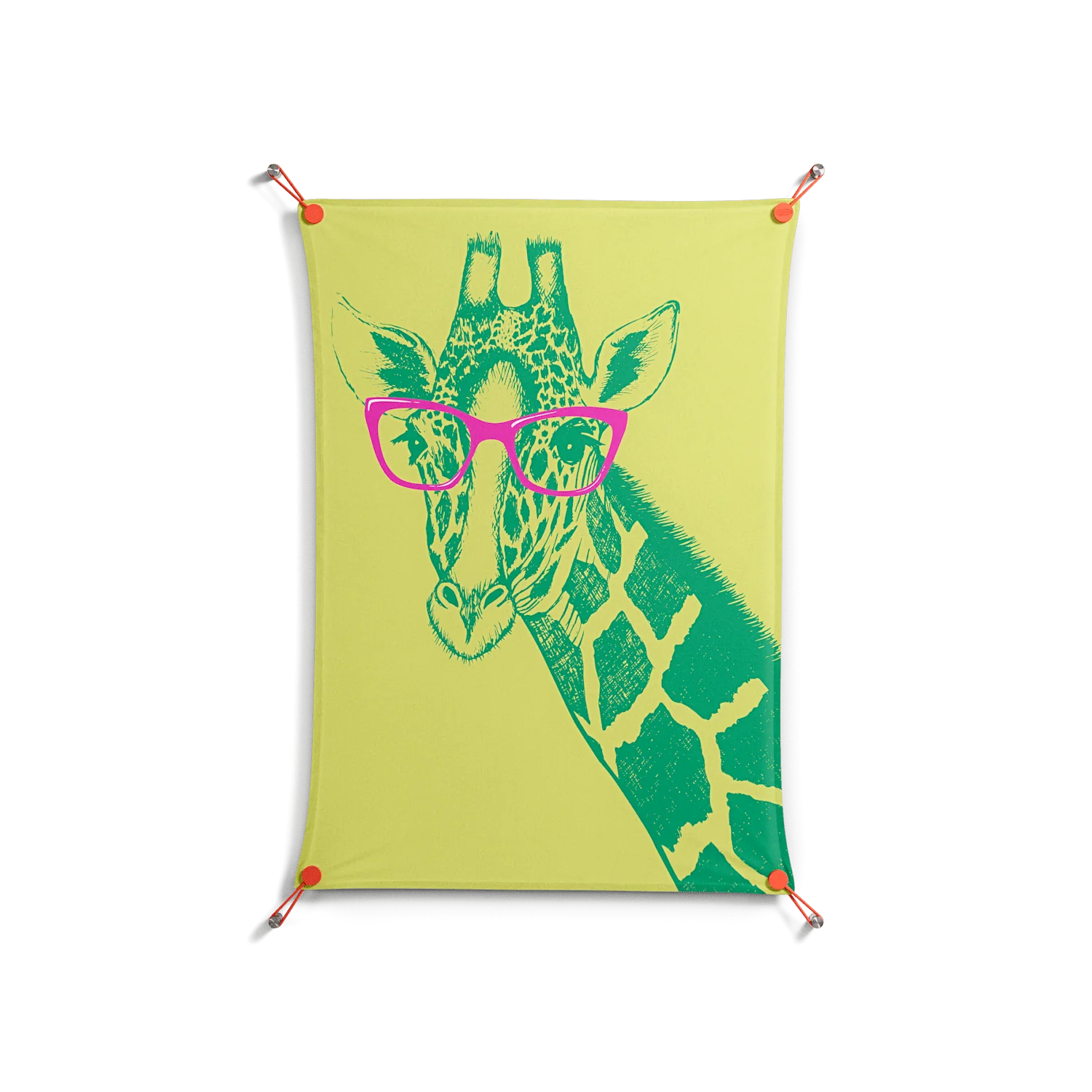 Wise Giraffe - Work On Wall - Amy Suther - Orange - 70 x 100 cm