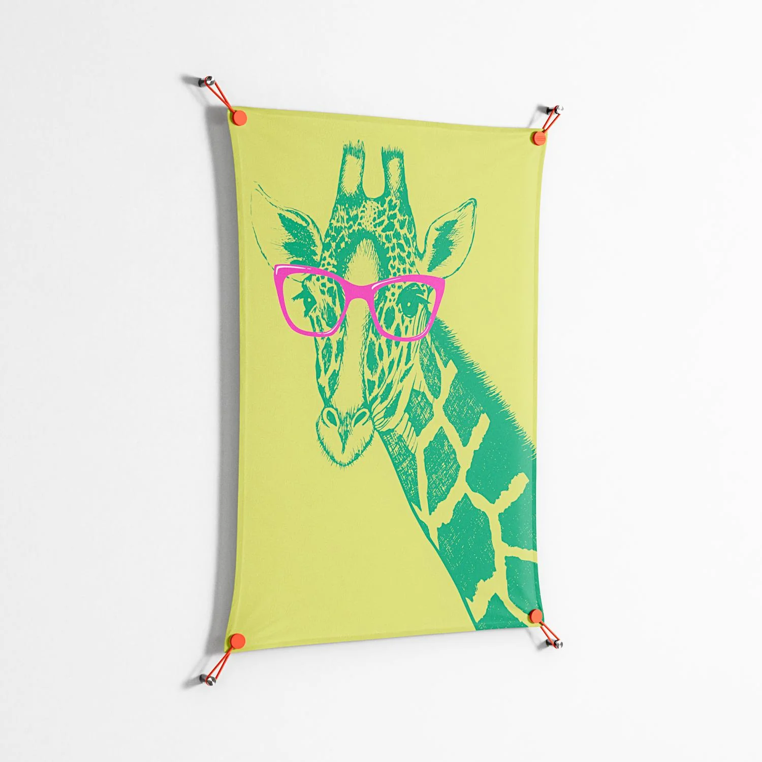 Wise Giraffe - Work On Wall - Amy Suther - Orange - 70 x 100 cm - Image 2