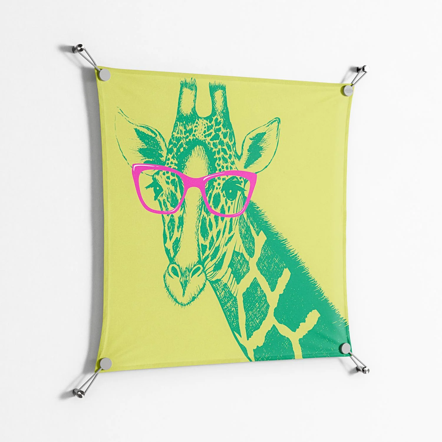 Wise Giraffe - Work On Wall - Amy Suther - Silver - 70 x 70 cm - Image 2