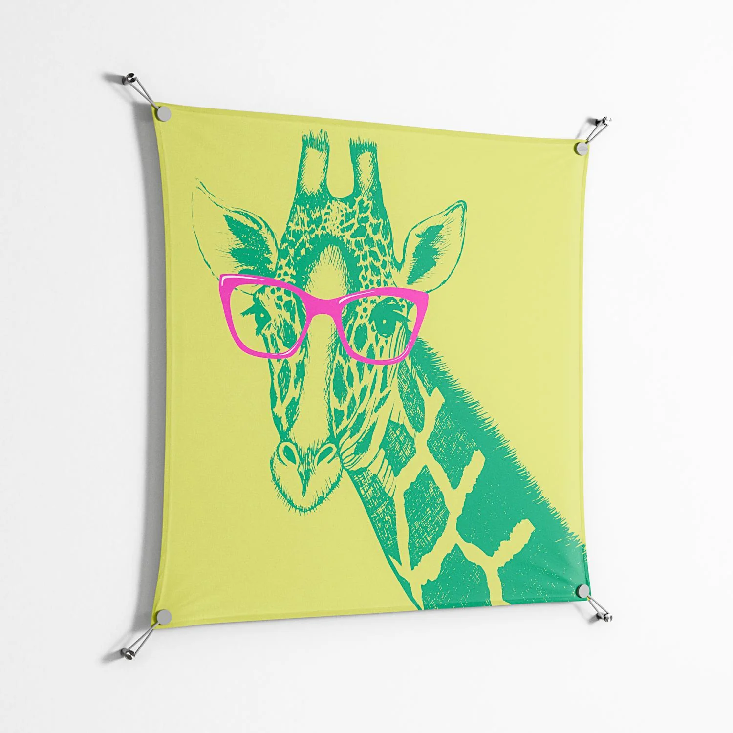 Wise Giraffe - Work On Wall - Amy Suther - Silver - 90 x 90 cm - Image 2