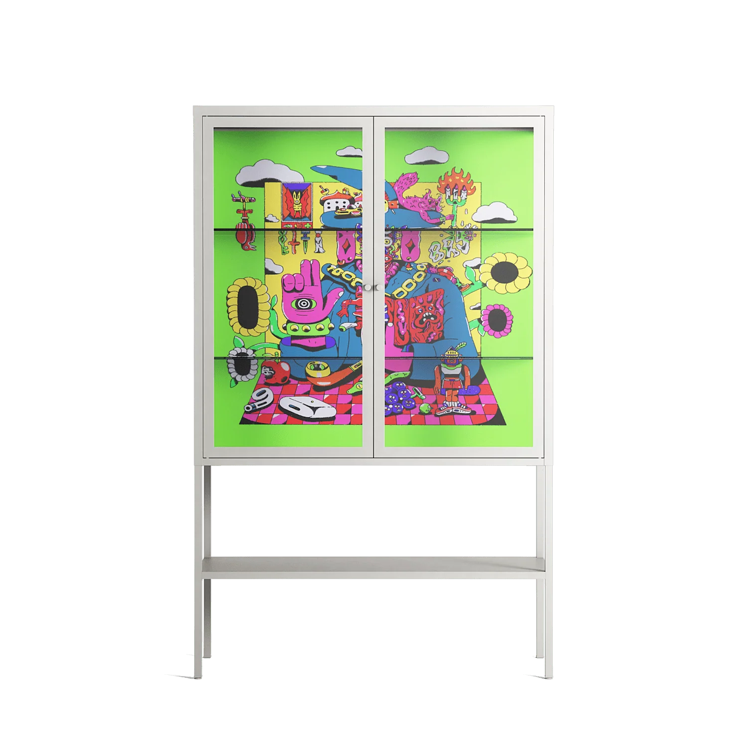 Wizard - Loft Cabinet - Cezar Berje - Chalk - Clear glass