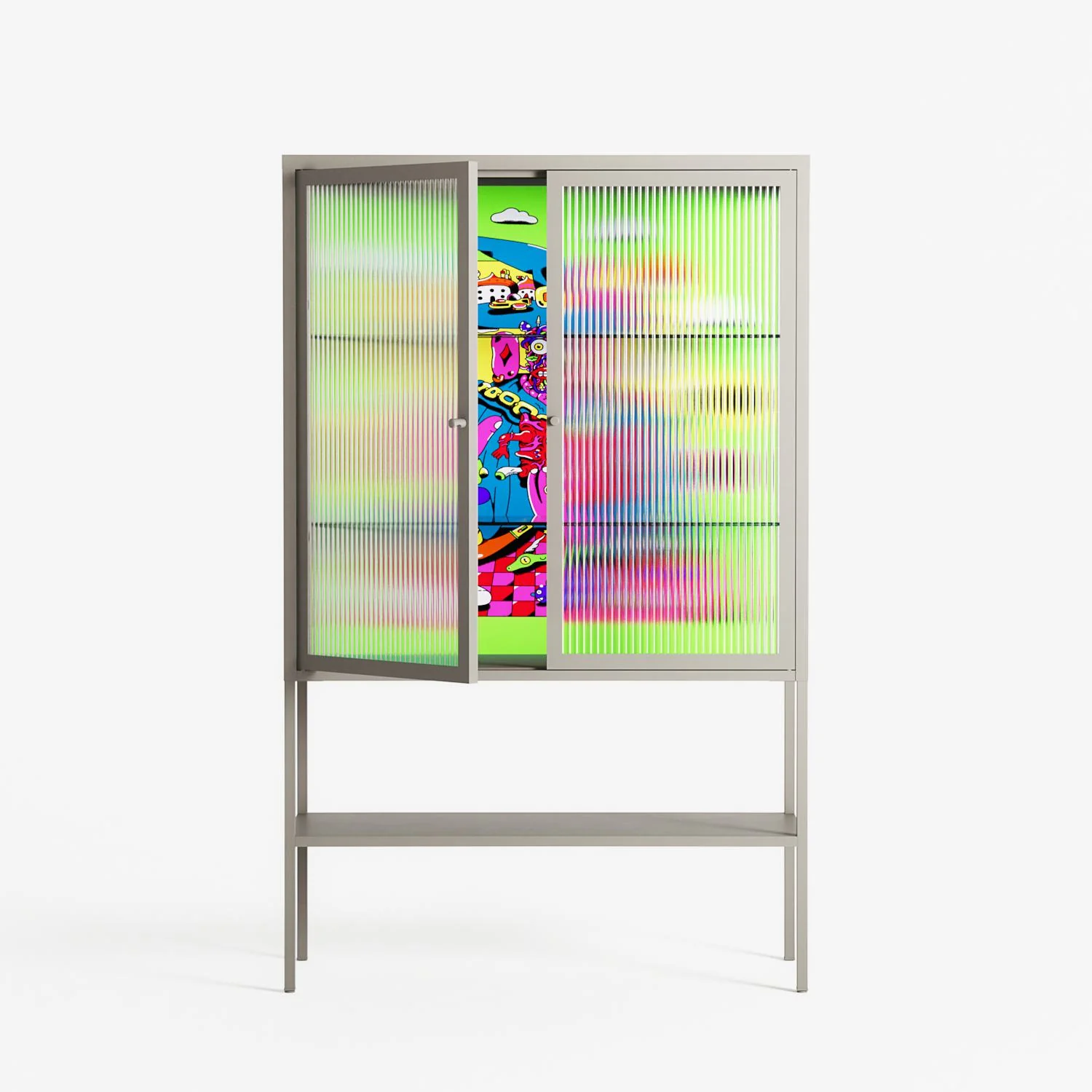 Wizard - Loft Cabinet - Cezar Berje - Pebble - Reeded glass - Image 2