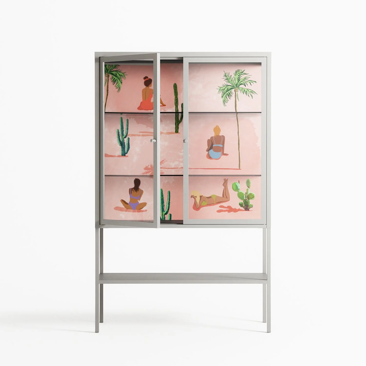 Woman at the Beach - Loft Cabinet - Raissa Oltmanns - Chalk - Clear glass - Image 2