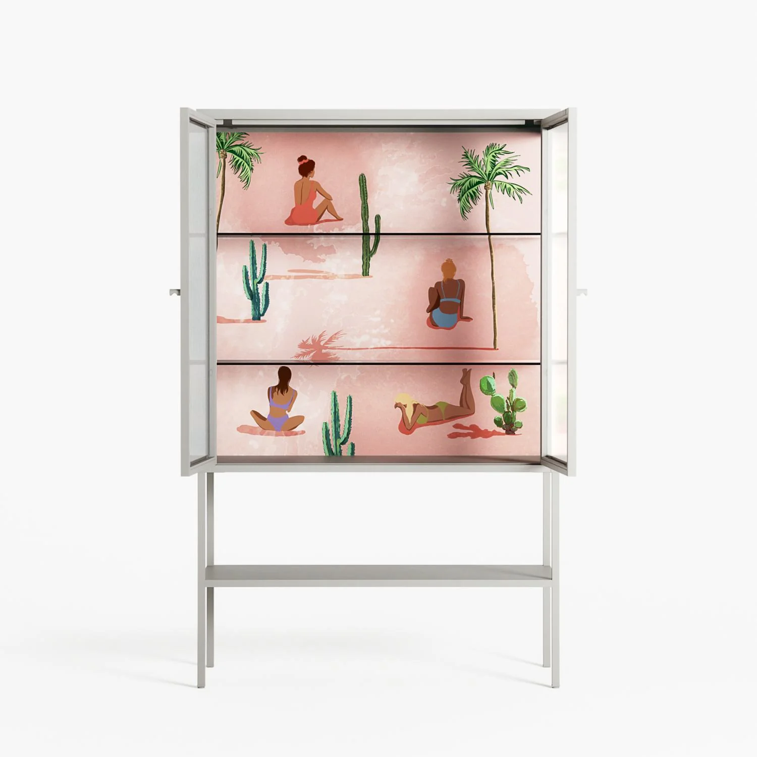 Woman at the Beach - Loft Cabinet - Raissa Oltmanns - Chalk - Reeded glass - Image 3