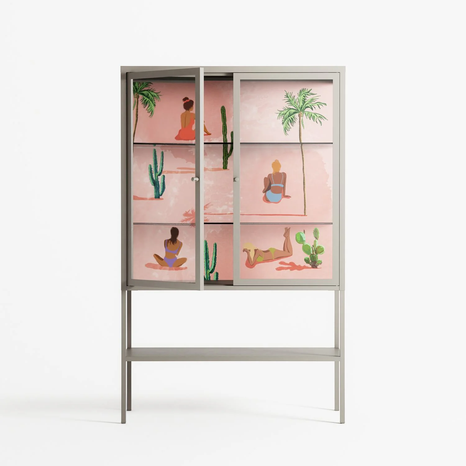 Woman at the Beach - Loft Cabinet - Raissa Oltmanns - Pebble - Clear glass - Image 2