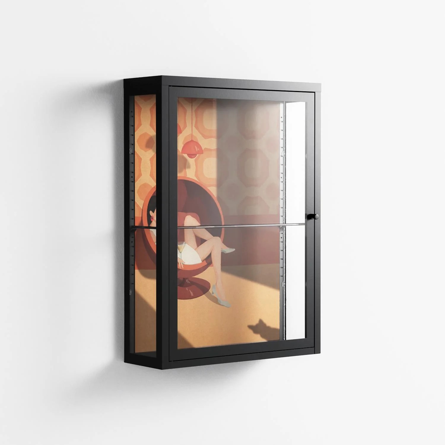 Women In Ballchair - Wall Cabinet - Kristin Eriksson - Antracite - Clear glass - Image 4