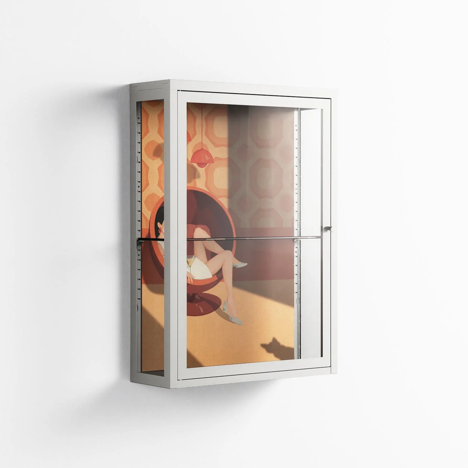 Women In Ballchair - Wall Cabinet - Kristin Eriksson - Chalk - Clear glass - Image 4